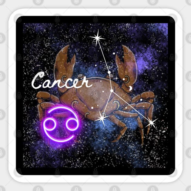Cancer Crab Zodiac Sign Astrology Sticker by AlmostMaybeNever